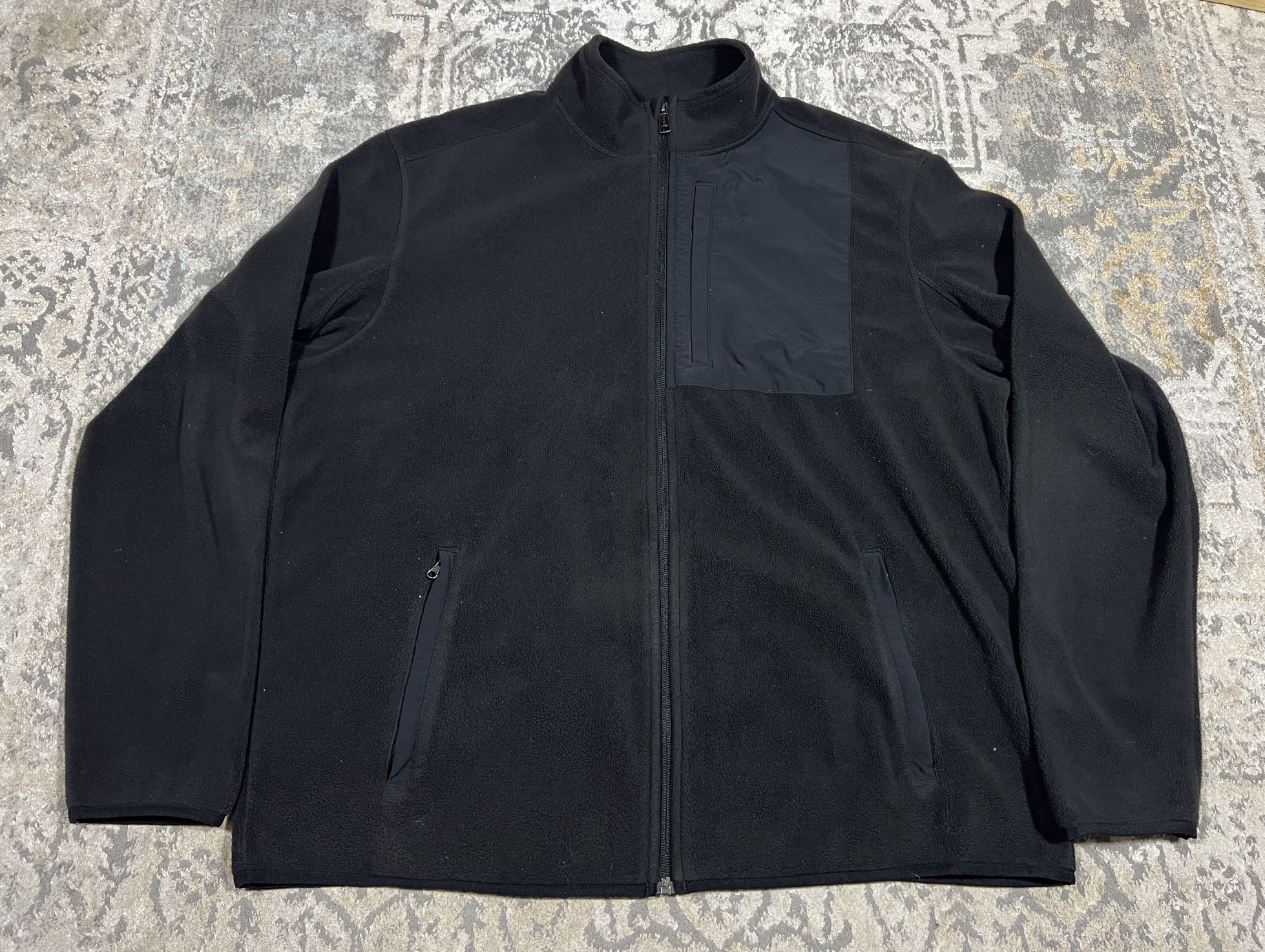 Duluth Trading Sweater Mens Size L Black Fleece Long Sleeve Full-Zip Relaxed