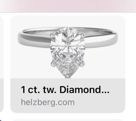 1 Ct Pear Shaped Solitaire Diamond Ring