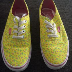 Ditsy Floral Neon Yellow Unisex Vans Shoes