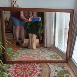 Antique Wood Frame Mirror