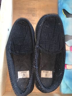 Bright Navy Corduroy Slippers Size 9