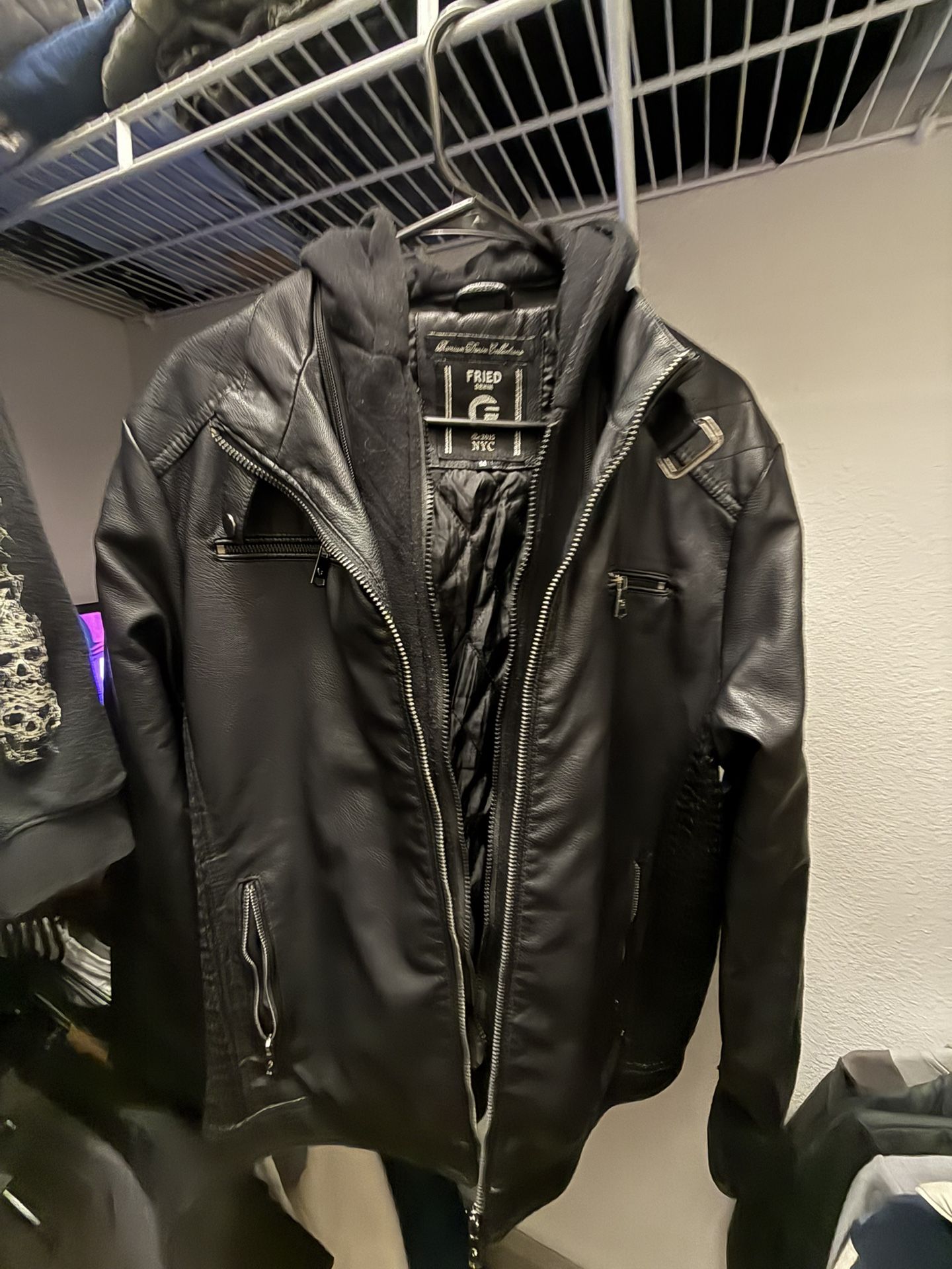 Fried Denim Leather Jacket