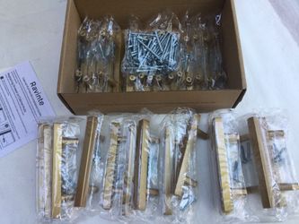 ( 30 Pieces ) Kitchen Bathroom Cabinet Pull Handles. Drawer Handle Pulls. 5” Length, 3” On Center Of Screw Holes (champagne Gold)