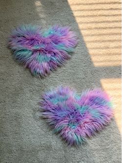 Heart shaped shaggy rugs