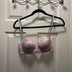 Purple Floral Bra