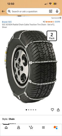 Snow chain - SCC SC1034 Radial Chain Cable Traction Tire Chain - Set of 2, Silver