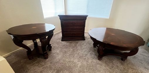 3 piece ornate wooden furniture set