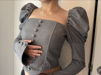 Chic Gray Corset Top New