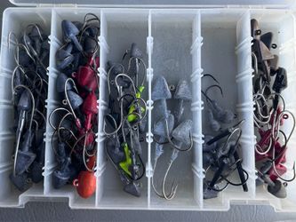 Large Lot of Assorted Fishing old school bombers and tons of leadheads two Plano boxes full