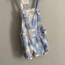 Girls Size 8 Levies Overall Shorts