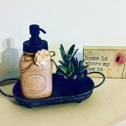 Vintage collectible MJ with Dispenser lid and Succulent natural plant