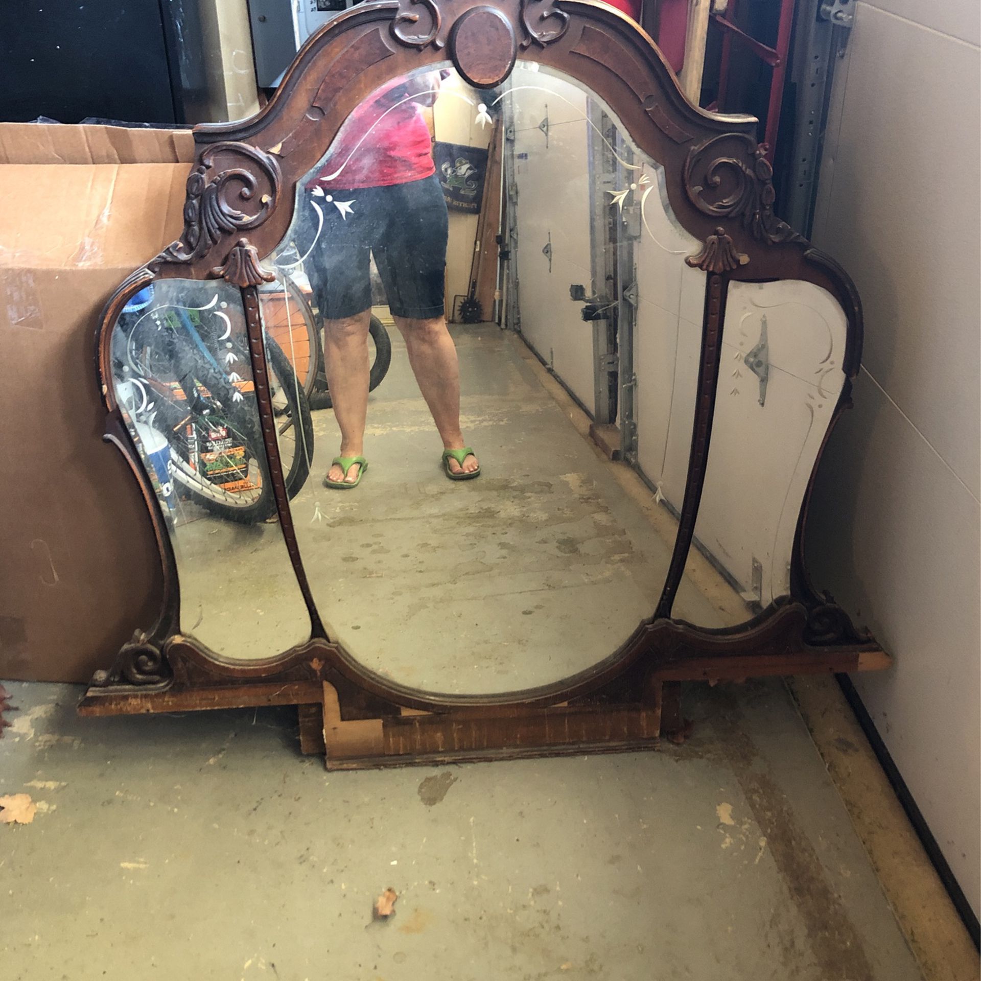Antique Vanity Mirror And Vanity Parts