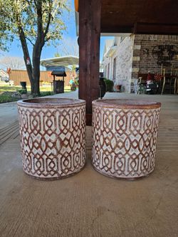 Rustic Cylinder Clay Pots. (Planters) Plants, Pottery, Talavera $60 cada una.