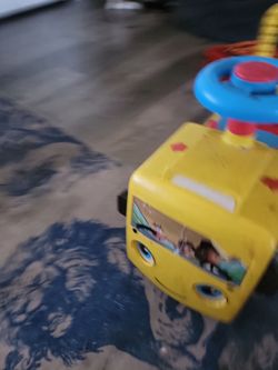 Kids Yellow Bus Ride-On Toy