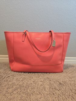 Large Coach Tote in Saffiano Leather