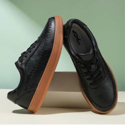 New Womens Sneakers Casual Tennis Shoes Genuine Leather Walking Shoes Classic Leather Comfort Low Top Sneakers Retro Court Sneakers with Gum Sole Ever