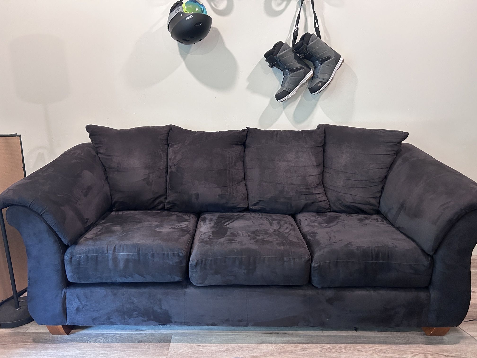 Black Suede Couch