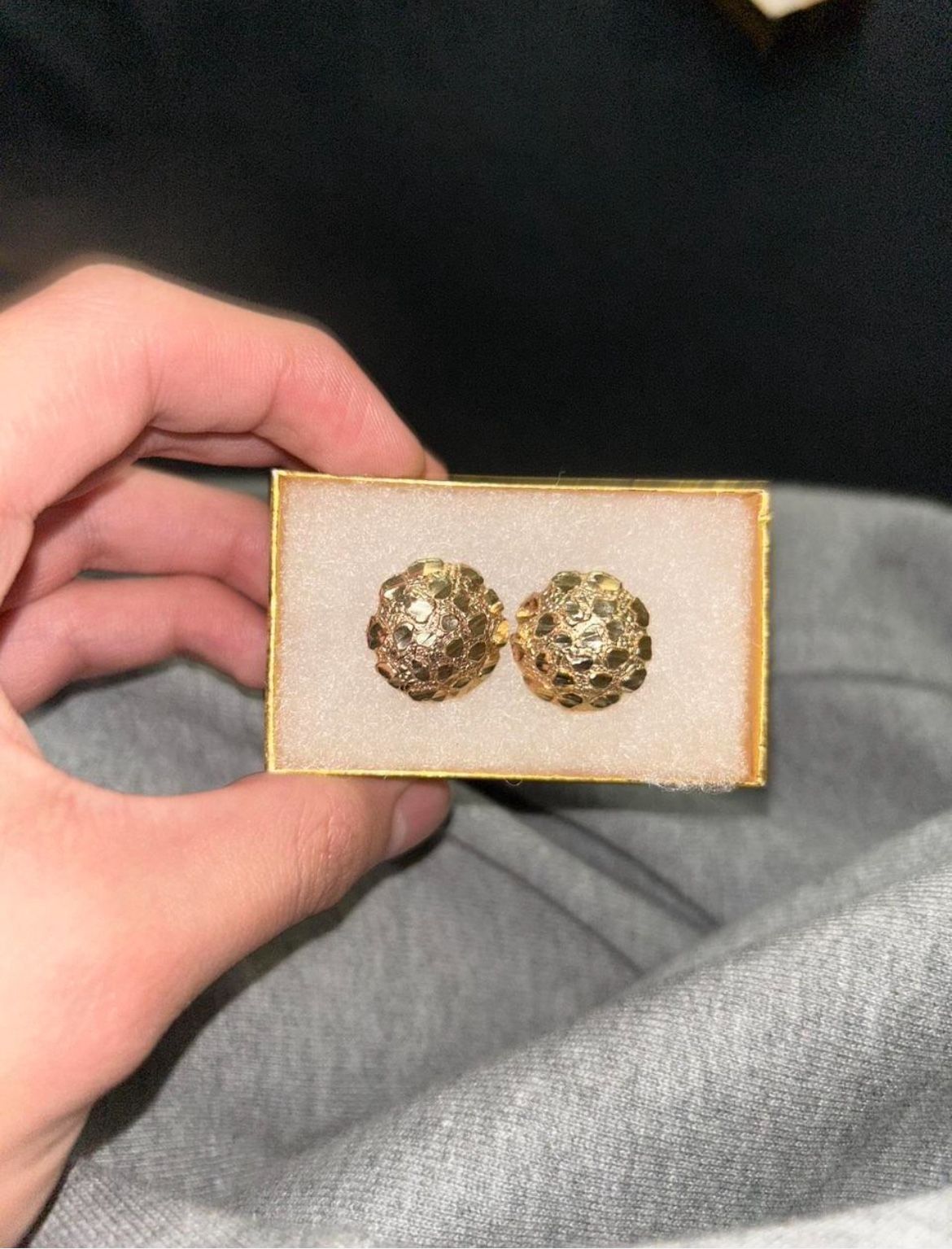 Gold nugget earrings