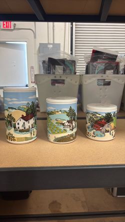Avon 3 piece Vintage 1985 Ceramic canister