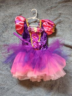 Dance costume, Pink satin and  purple velvet, lace and bows and sequence. Great condition,  for age 3
