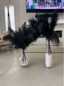 Large Vases with Pampas