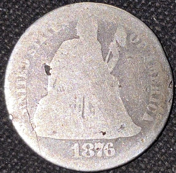 1876 CC CARSON CITY DIME