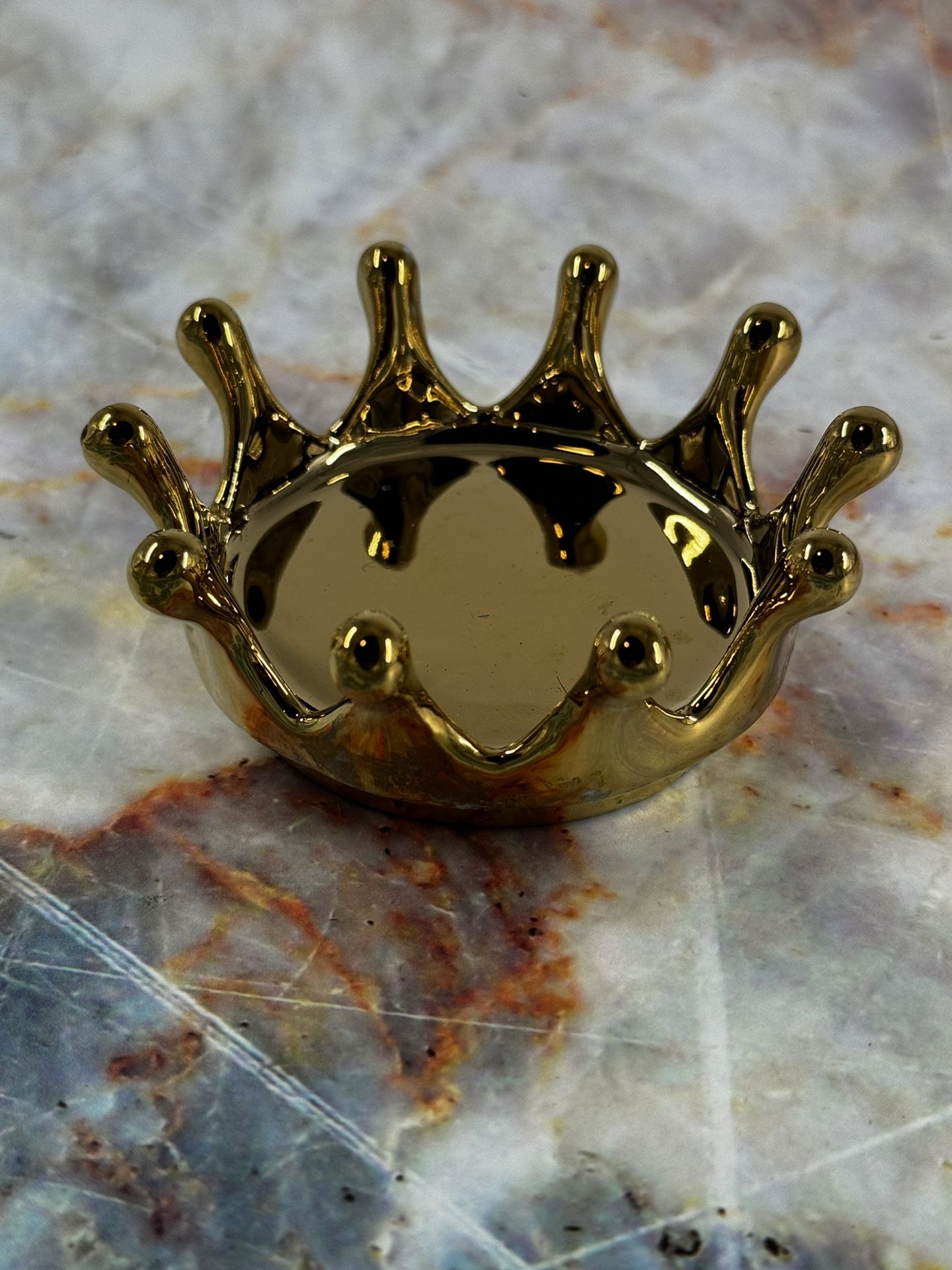 Royal Ceramic Crown Ring Holder Jewelry Stand Holder Trinket Tray Ring Dish For Earring Bracelet Keys Necklace Wedding Birthdays Xmas Gift
