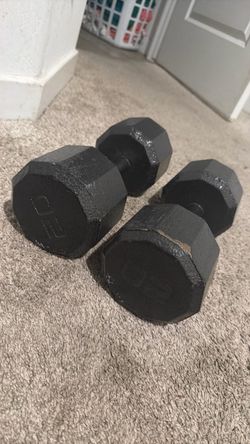 Pair of 20lb Hex Dumbbells