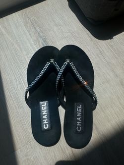 Chanel CC sandals with rhinestones