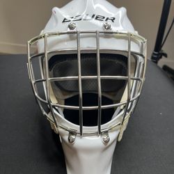 Bauer 950 Senior Goalie Mask Size S/M White Certified Profile With Bag