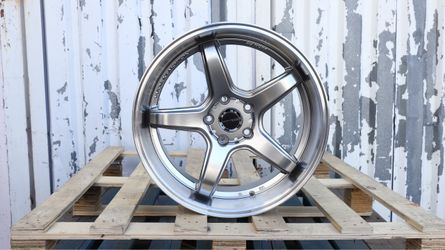 18 INCH SQUARED SET WORK T5R STYLE WHEELS RIMS 18X8.5 +28 (5X114.3) CB: 73.1