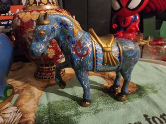 Cloisonne horse 7.5x6 inches