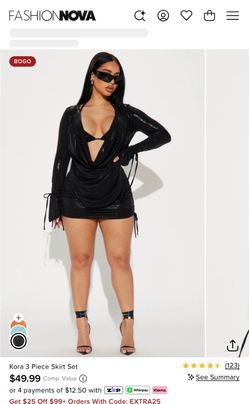 Fashion Nova three piece skirt set xl