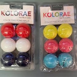 NEW Ping Pong Balls Mixed Colors (12 count) 1 package has damage contents intact Just $5 for All 
