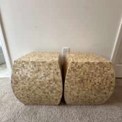 Mother Of Pearl Small Side/coffee Table Set Of 2