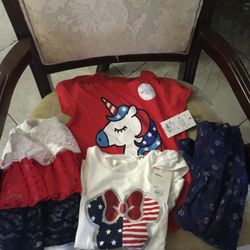 Little Girls 4th Of July Bundle Size 6X New With Tags 