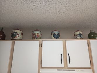 SET OF 4 ROASTER CERAMIC CANISTERS-OBO
