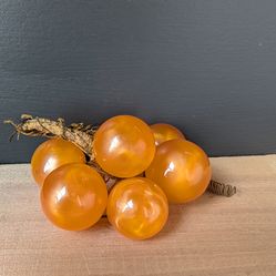 Vintage Small Bunch Of Orange Lucite Grapes