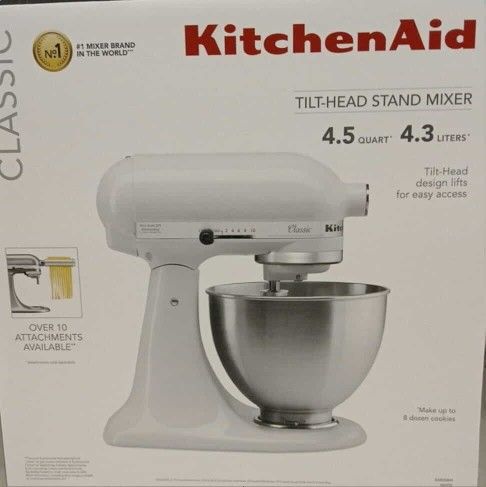 white kitchenaid mixer