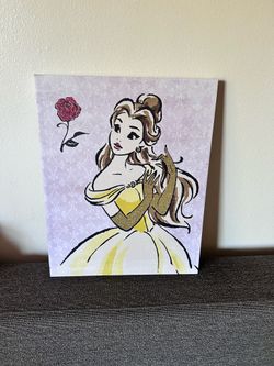 Disney Glittered Canvas Belle