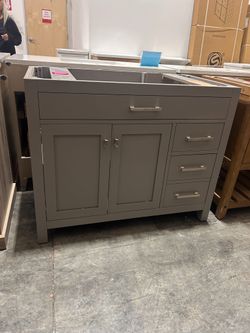 42” Solid Wood Bathroom Vanity Cabinet (No Top)