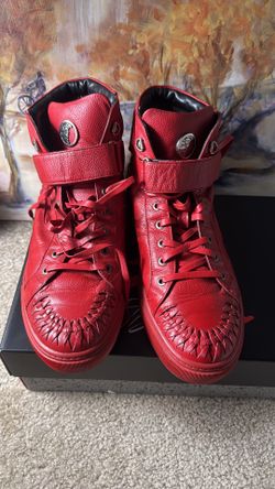 Versace Red Leather High Tops