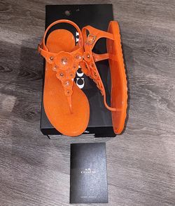 Coach Logo Mandarin Floral Jelly Sandals