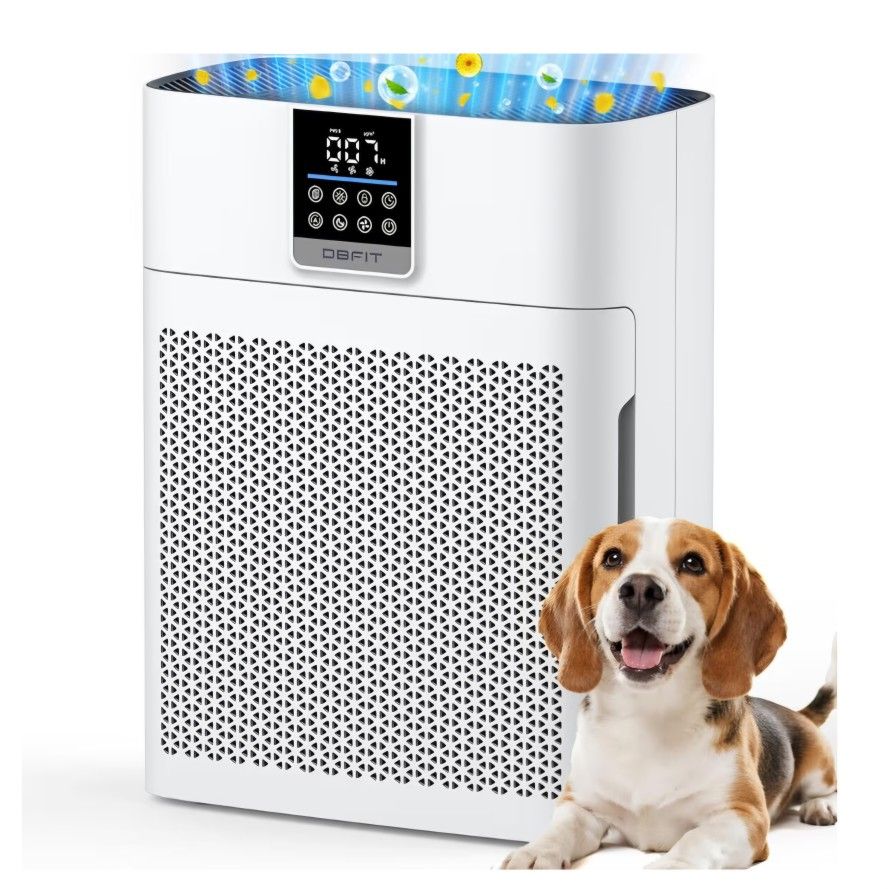 Air Purifiers for Home Large Room up to 2180 Sq Ft, DBFIT HEPA Air Purifier with Washable Nylon Pre-Filter, PM2.5 Air Quality Sensor, Air Cleaner for 