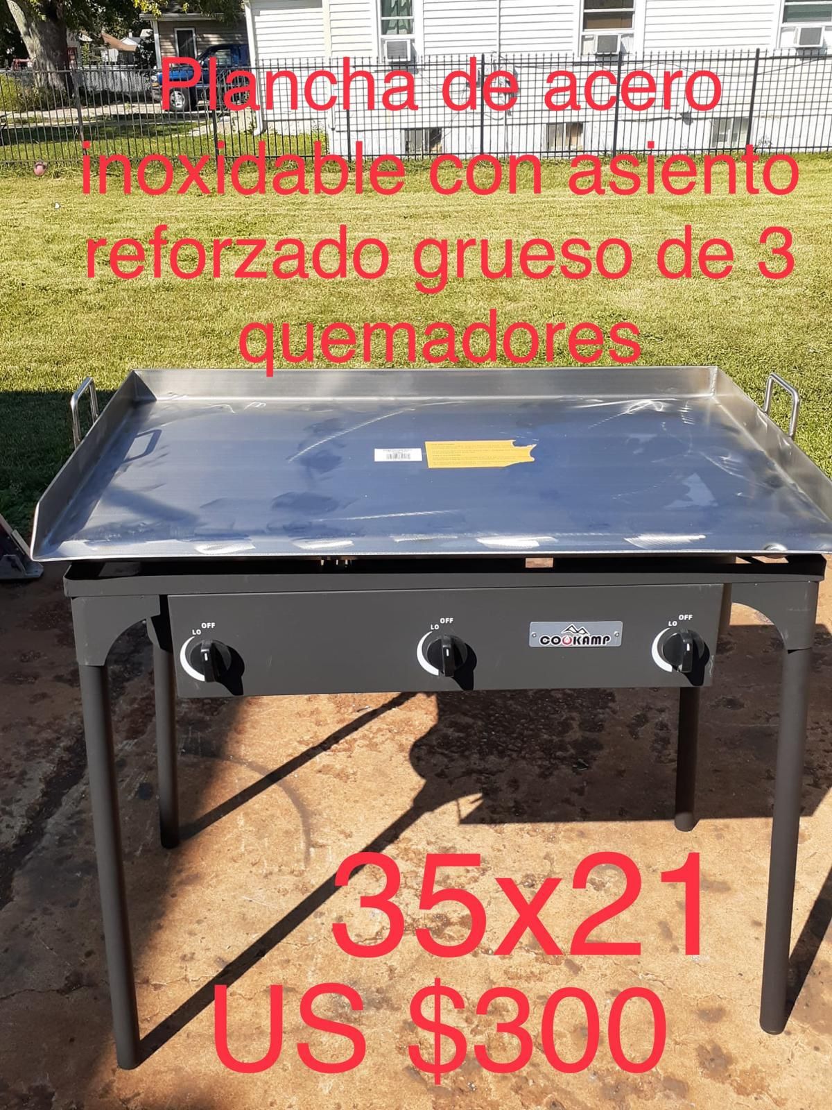 Plancha Taquera De Acero Inoxidable Gruesa