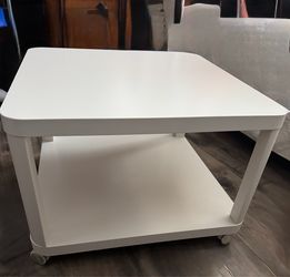 Cute IKEA Rolling Coffee Table / Side Table – White