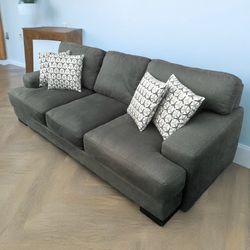 Dark Charcoal Gray Bonaterra 98” Modern Sofa by Living Spaces