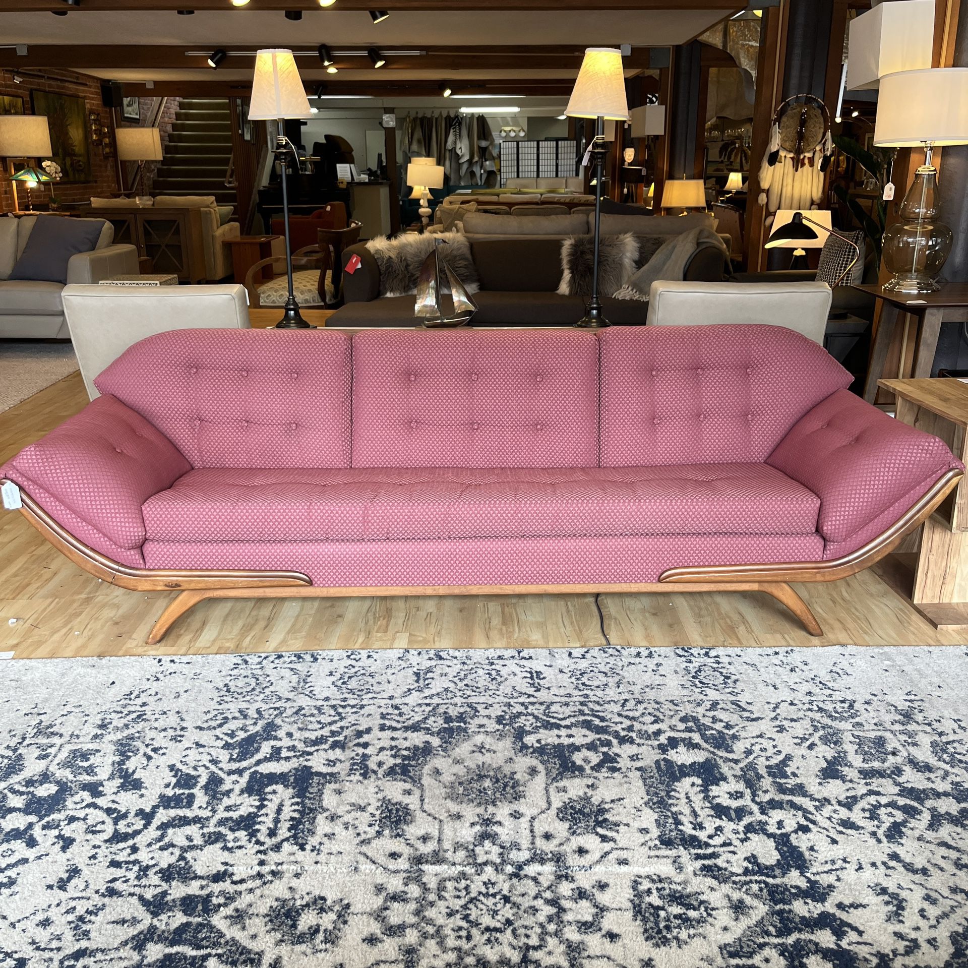 Adrian Pearsall Style Crimson Sofa (as Is)