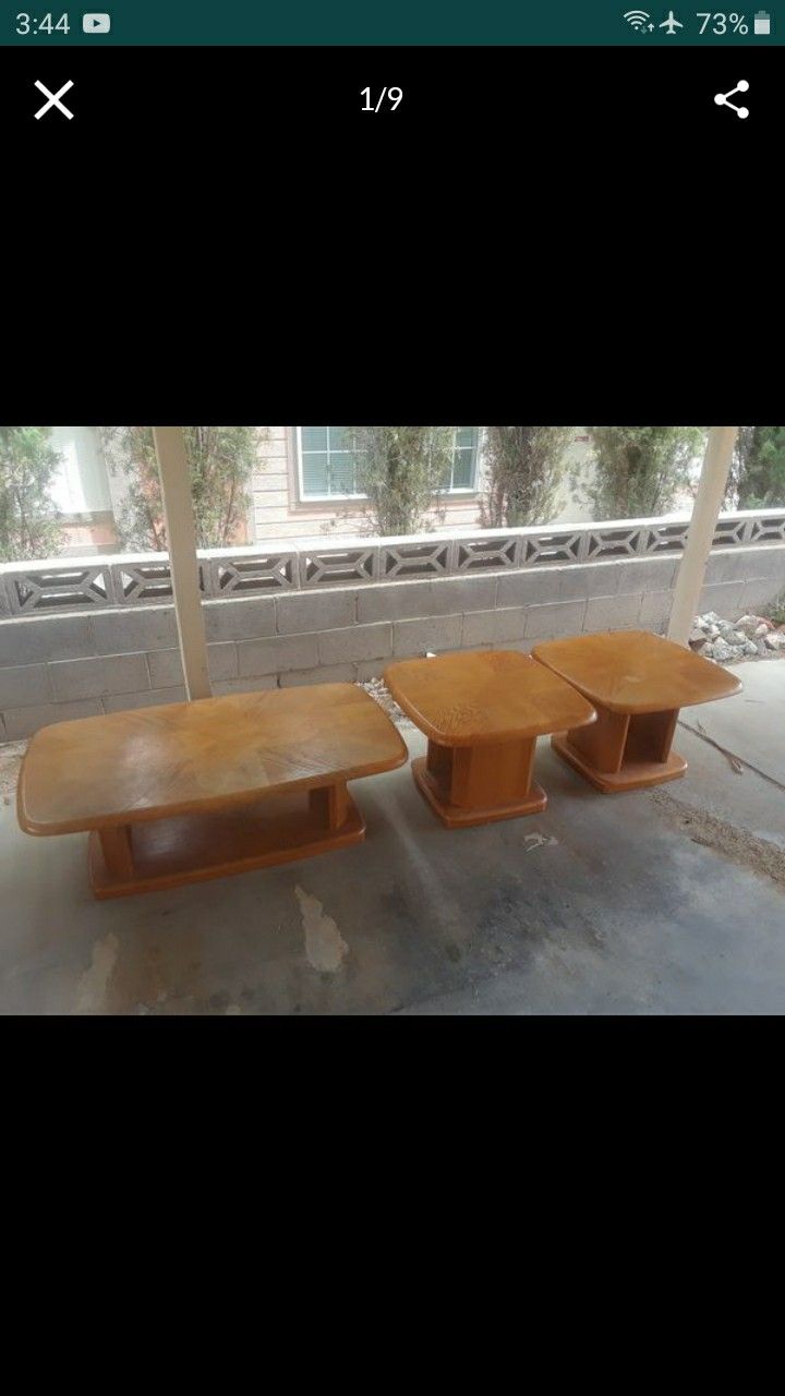 USED Coffee Table & 2 End Tables