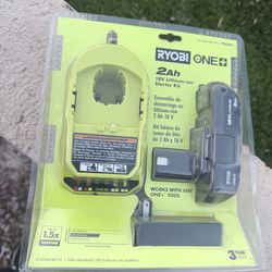 Ryobi Battery and Charger Starter Kit One+ 18V NEW
